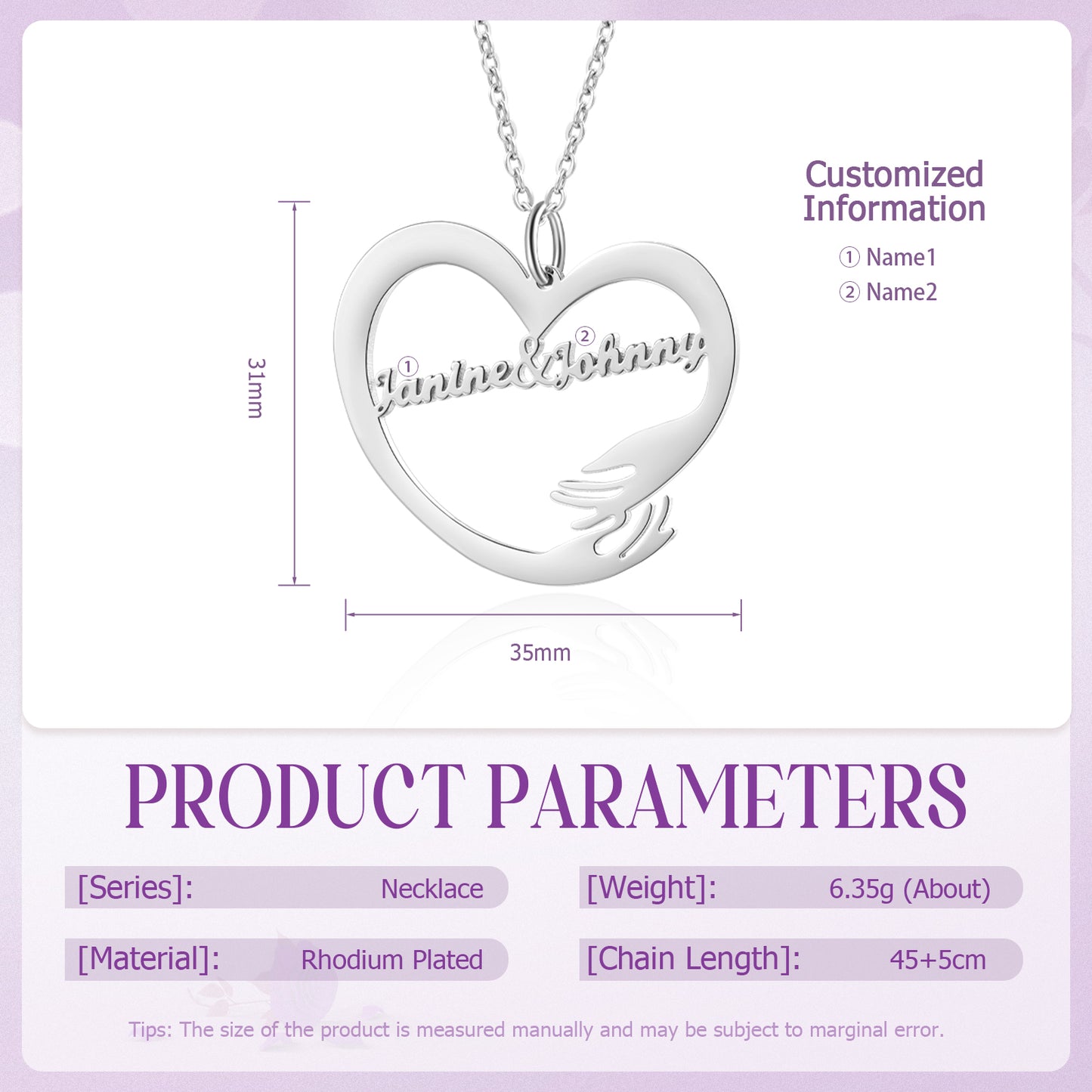 Custom Name Hug Necklace