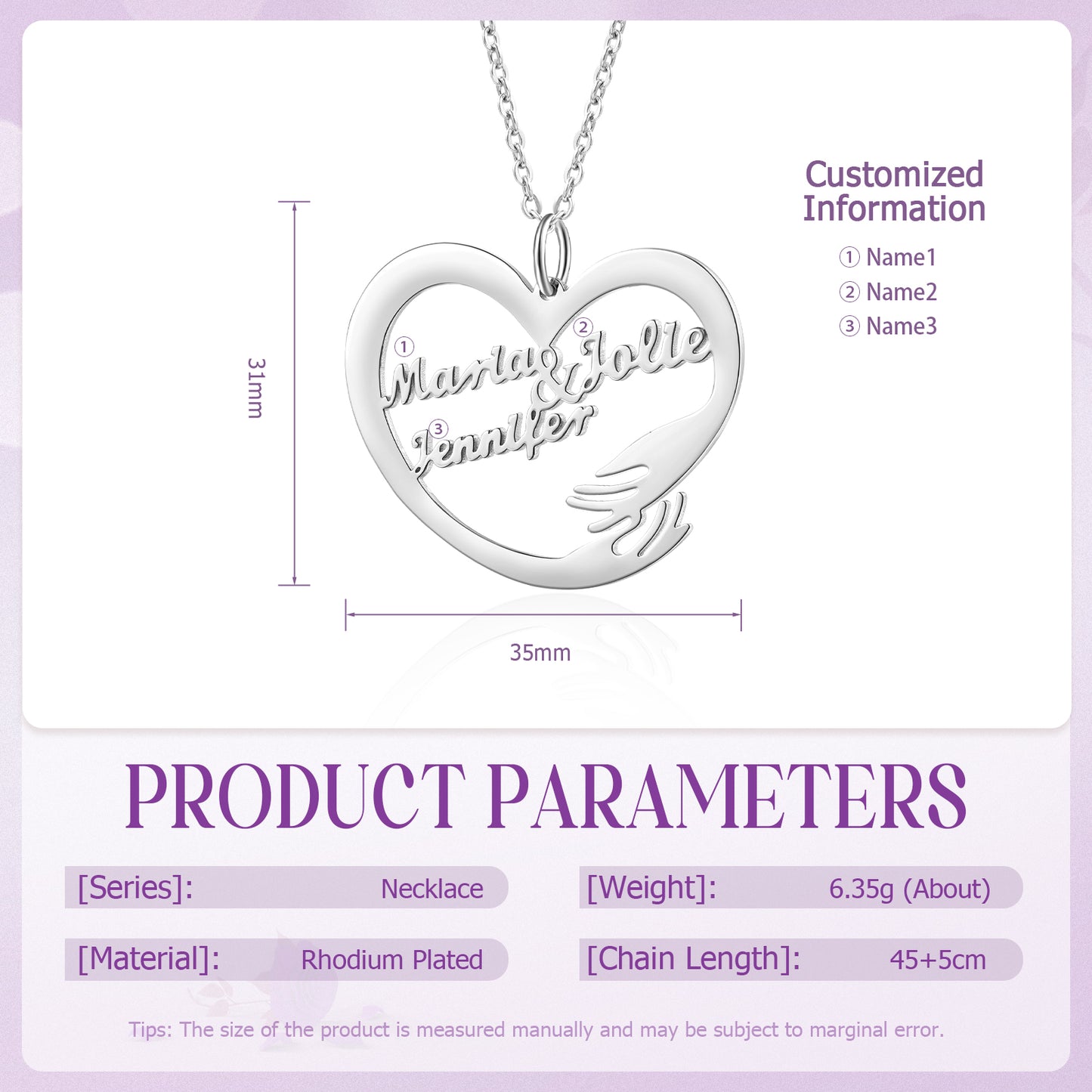 Custom Name Hug Necklace