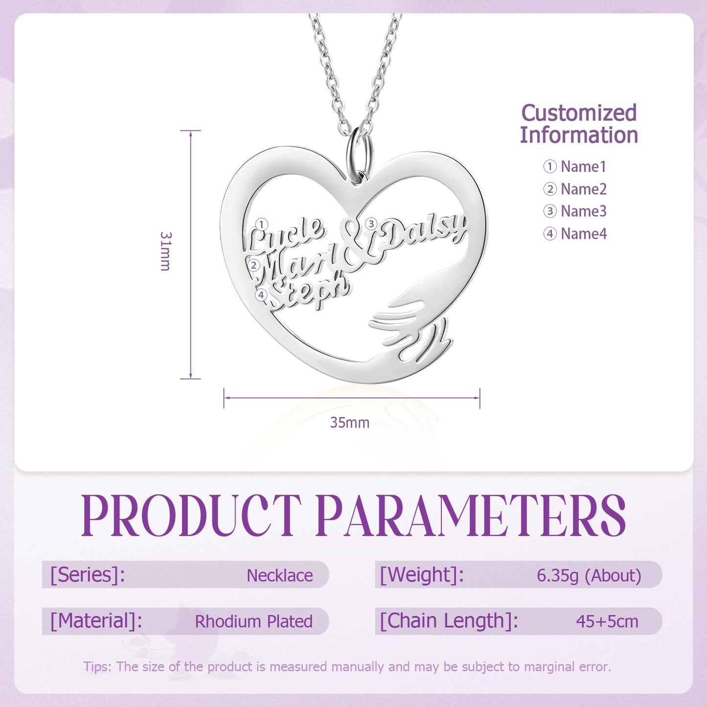 Custom Name Hug Necklace