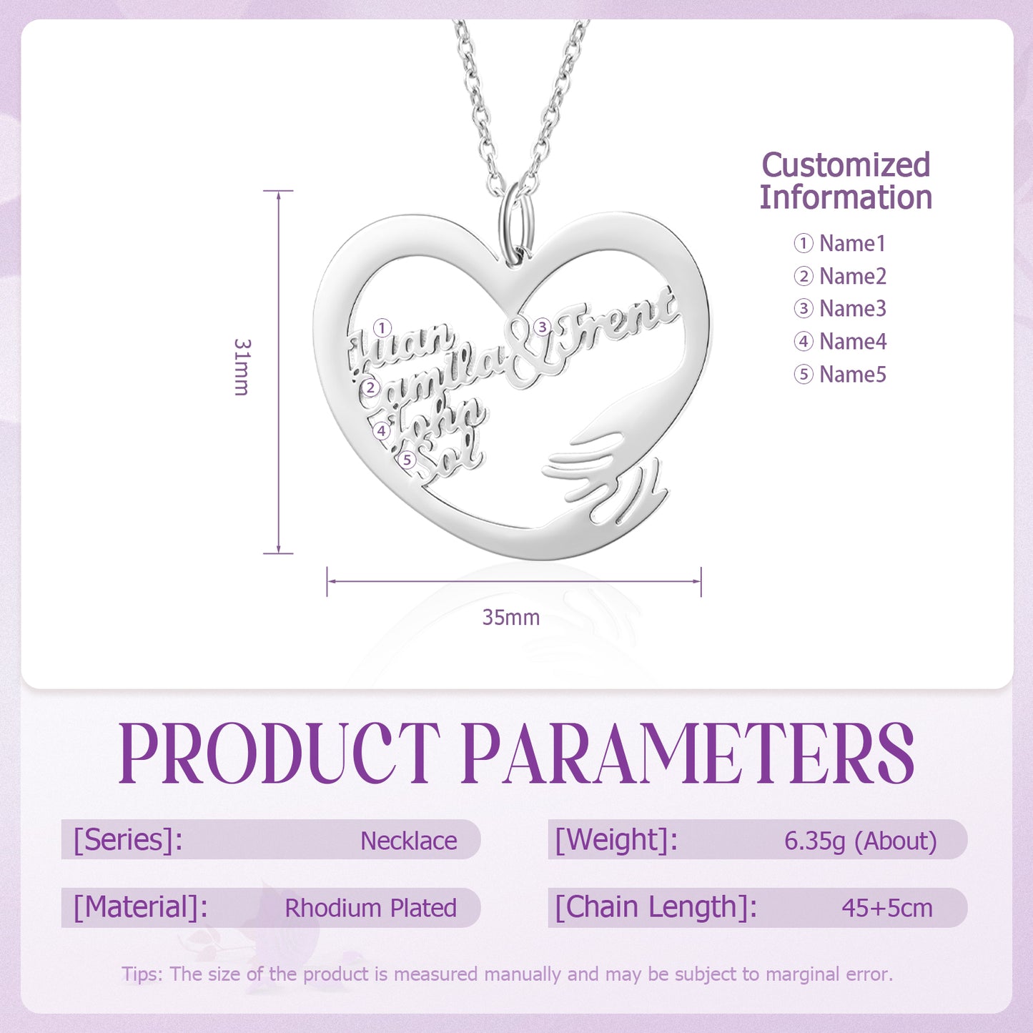 Custom Name Hug Necklace