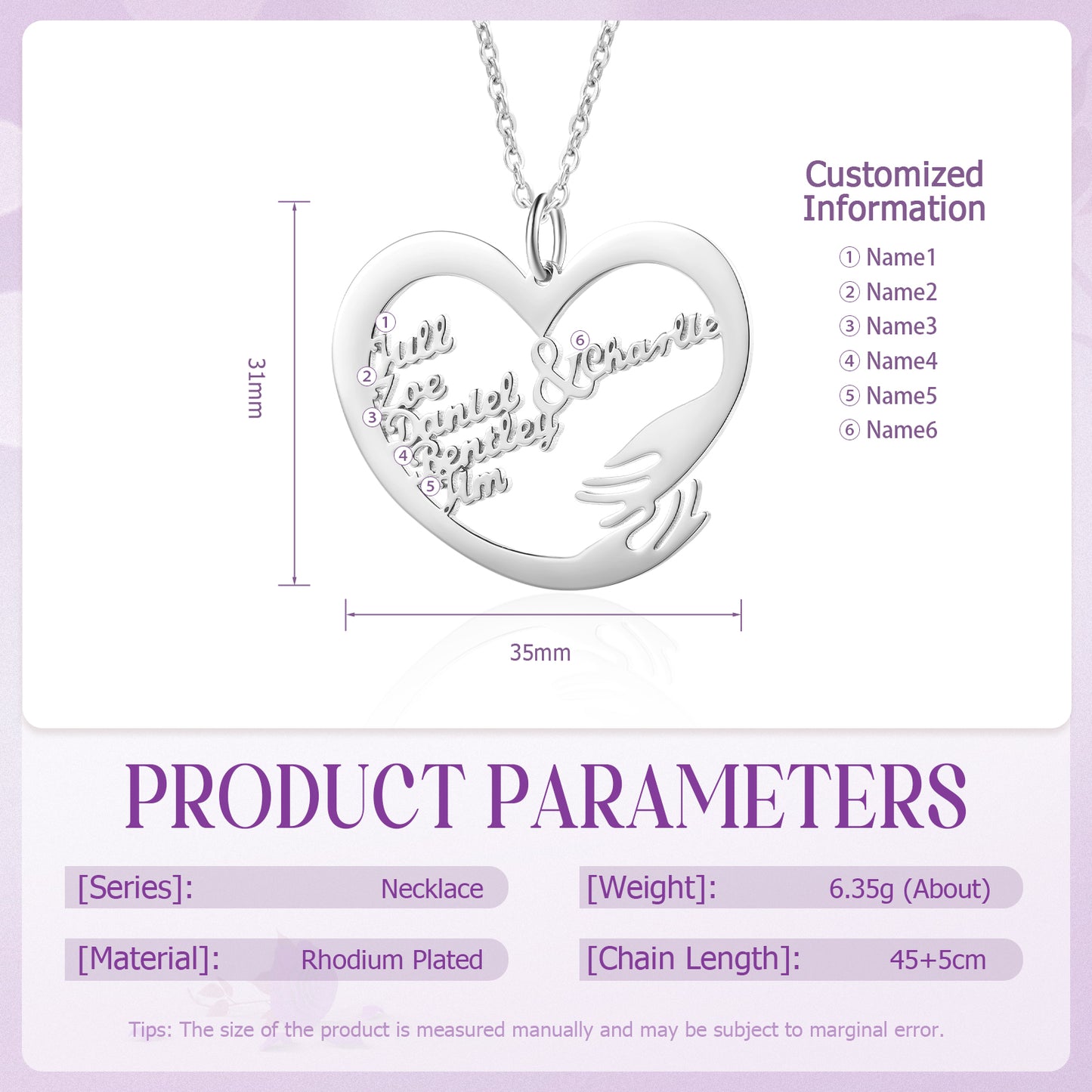 Custom Name Hug Necklace