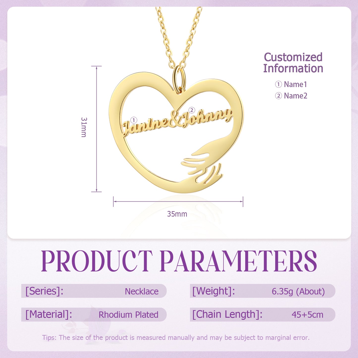 Custom Name Hug Necklace