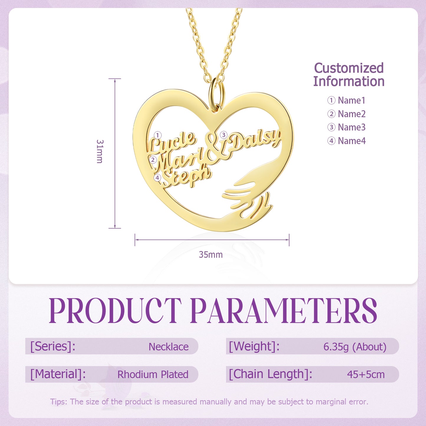 Custom Name Hug Necklace