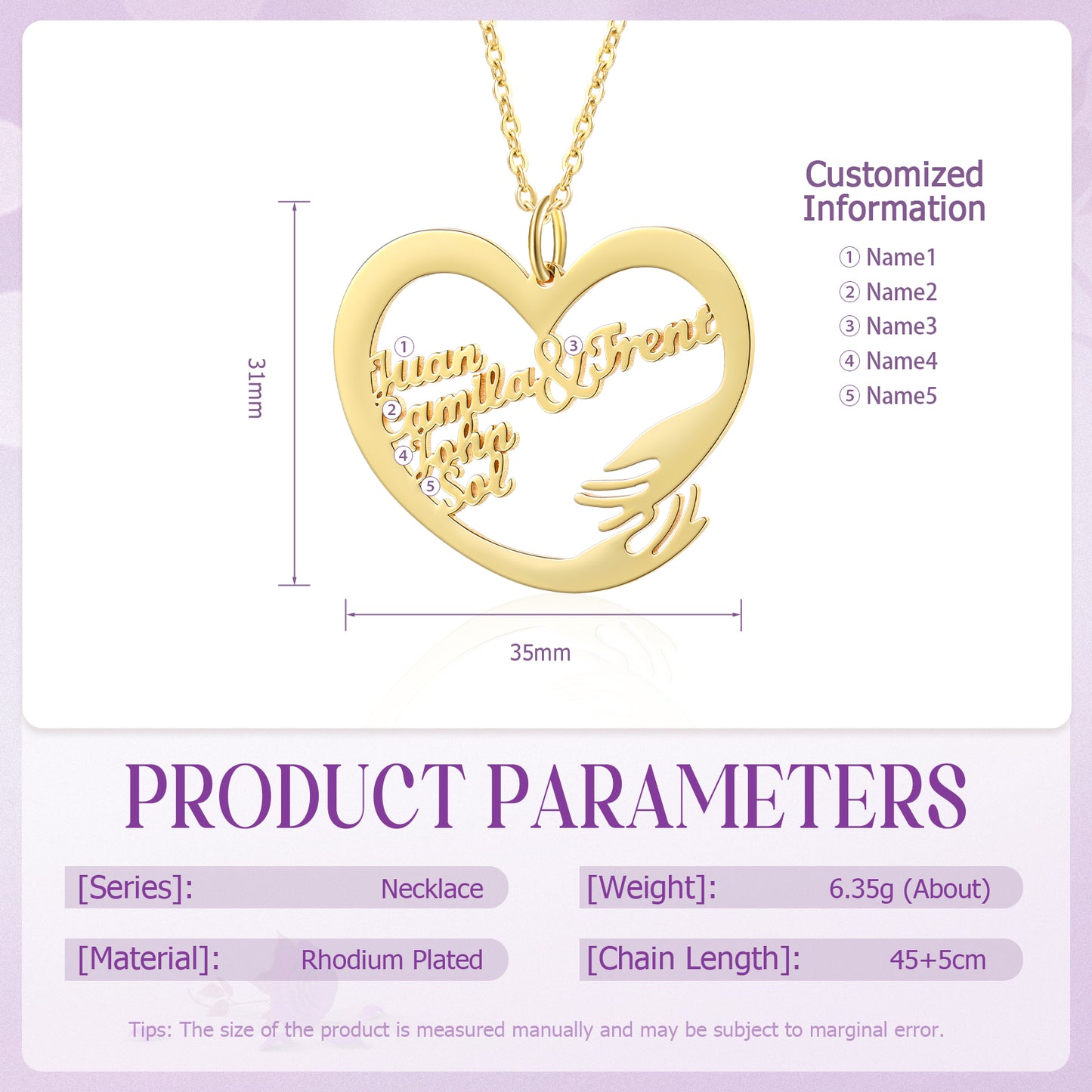 Custom Name Hug Necklace