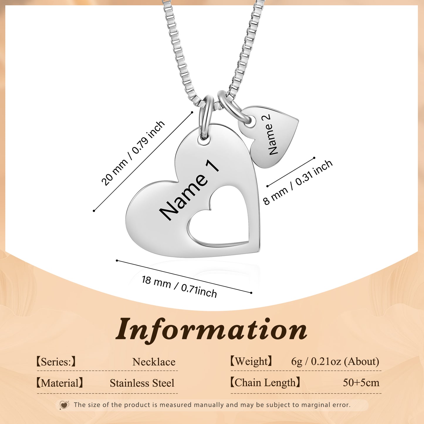 Engraved Name Heart Necklace