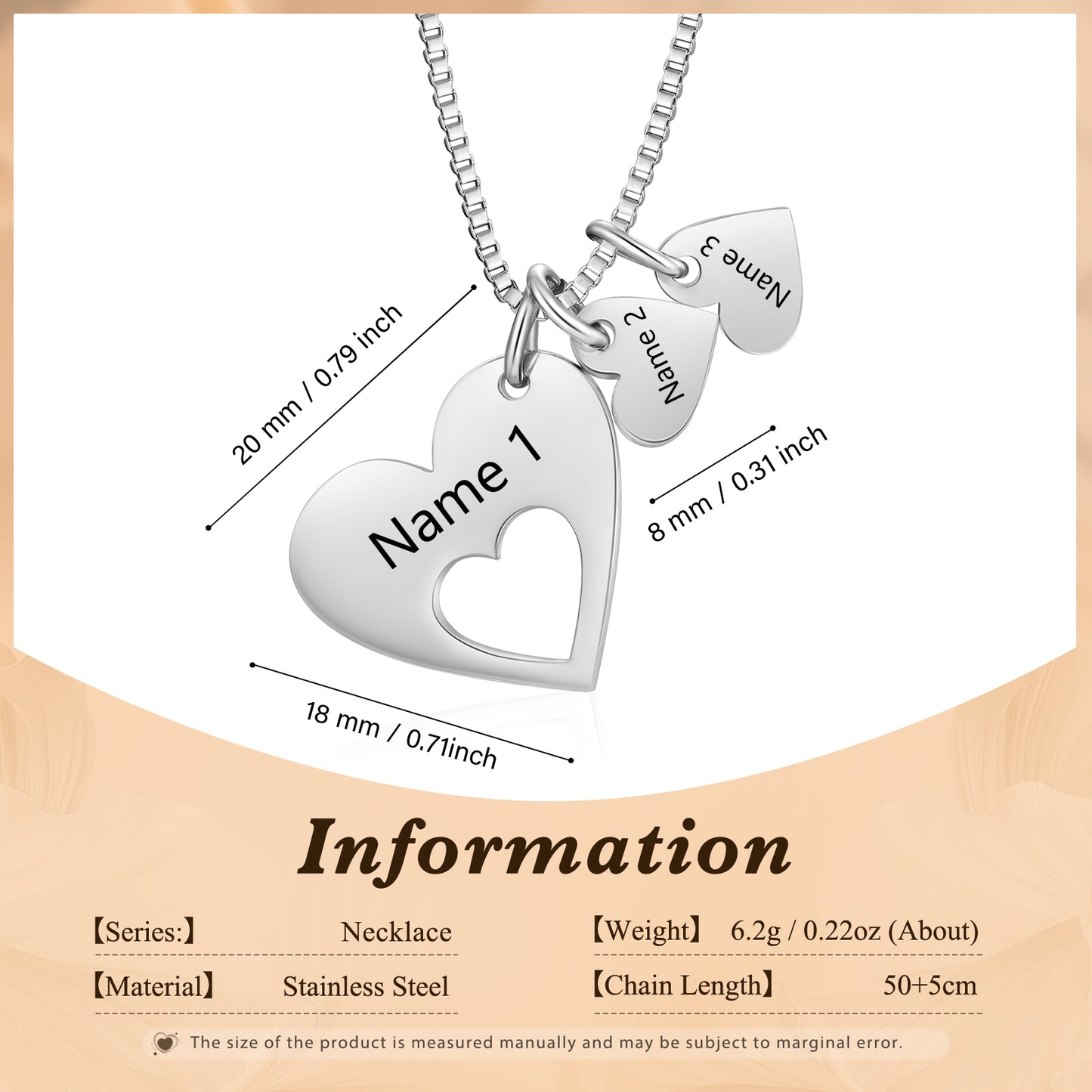 Engraved Name Heart Necklace