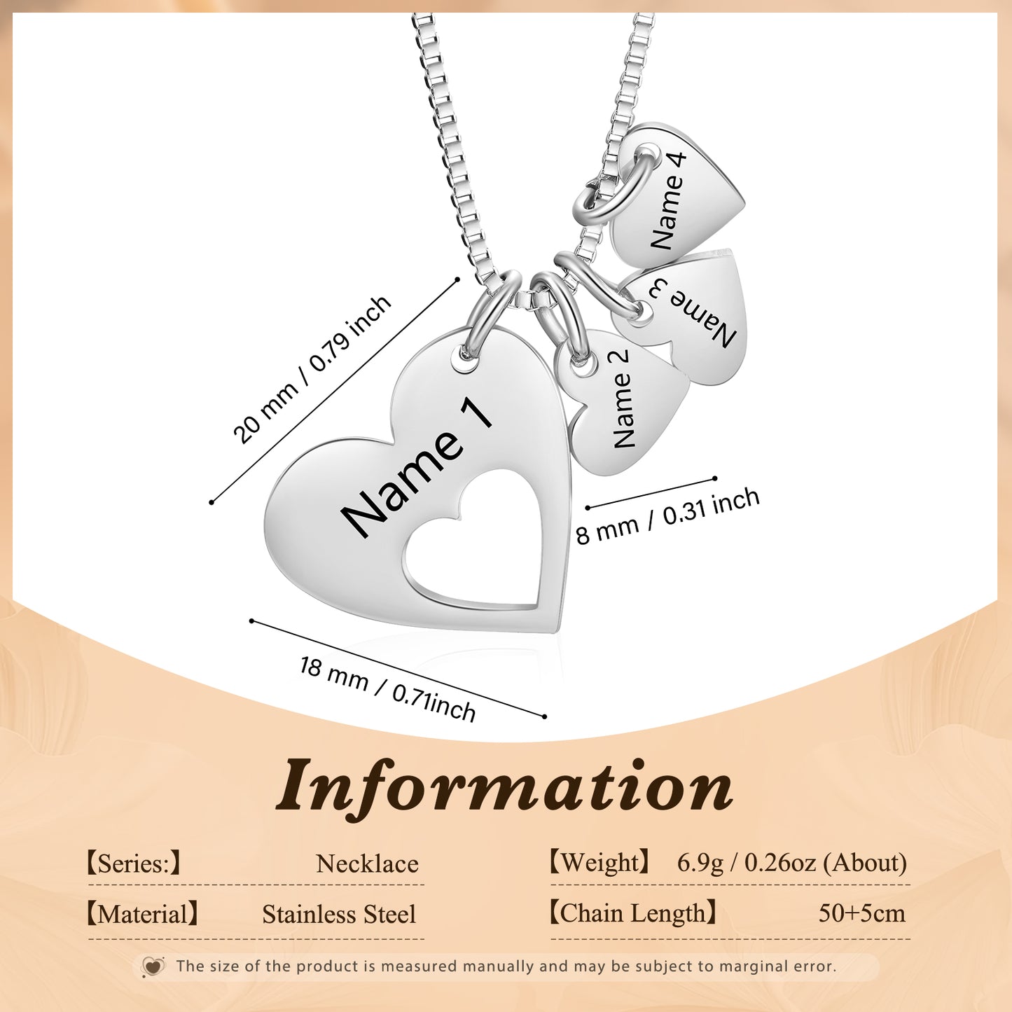 Engraved Name Heart Necklace