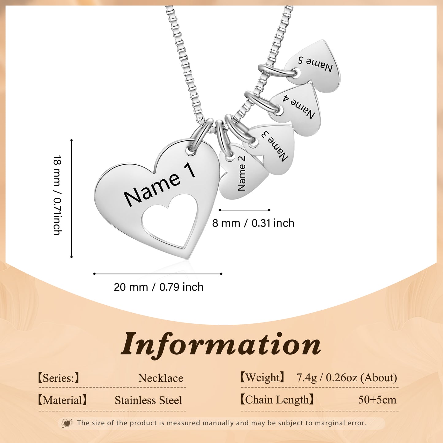 Engraved Name Heart Necklace