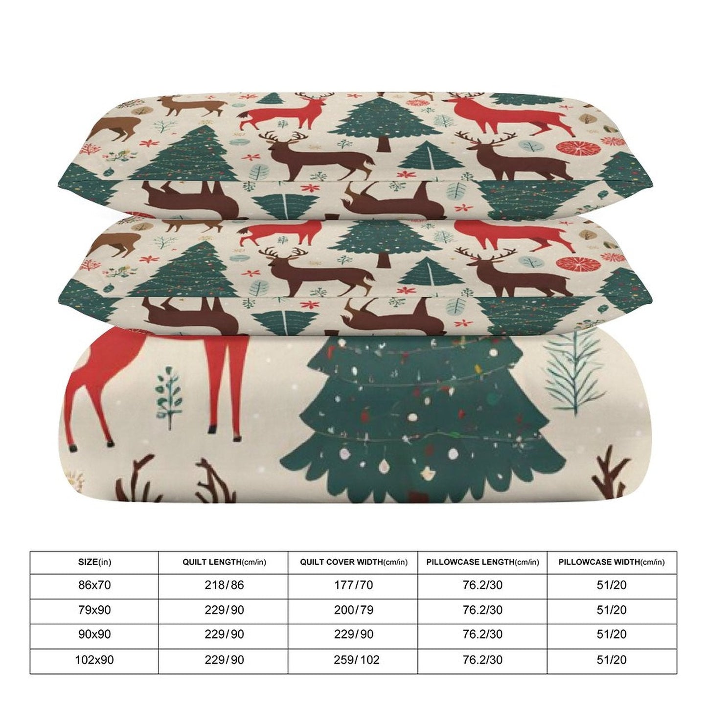 3-Piece Bedding Set-90"x90"/ 229x229cm (Dual-sided Printing)
