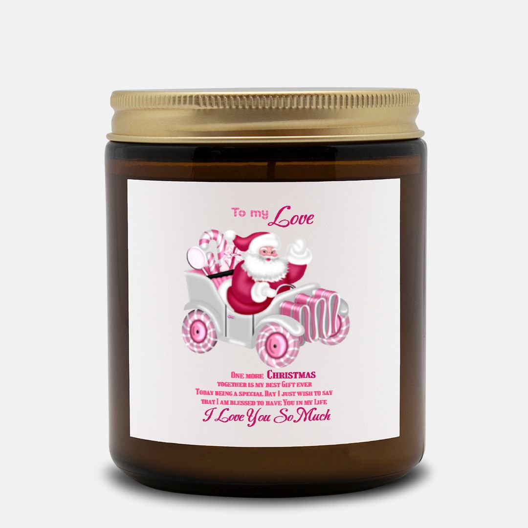 Candle Amber Jar 9oz To my Love One more Christmas together, I love You so much, Gift for Her, Gift for Him, Christmas gift - Fallen Leaves - ChristmasLoving.Shop