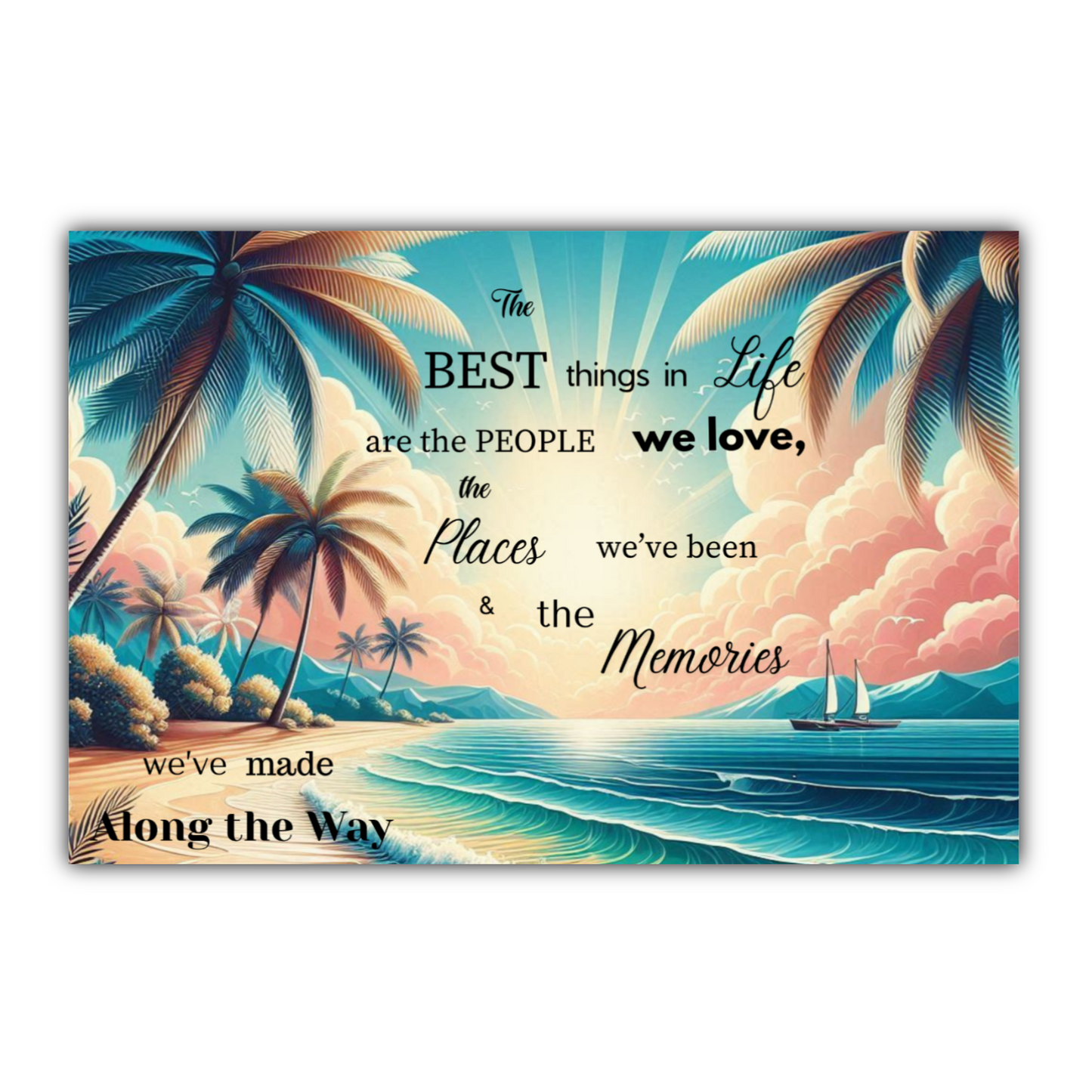 The Best Things in Life Are Free – Inspirational Quote Canvas Wall Art