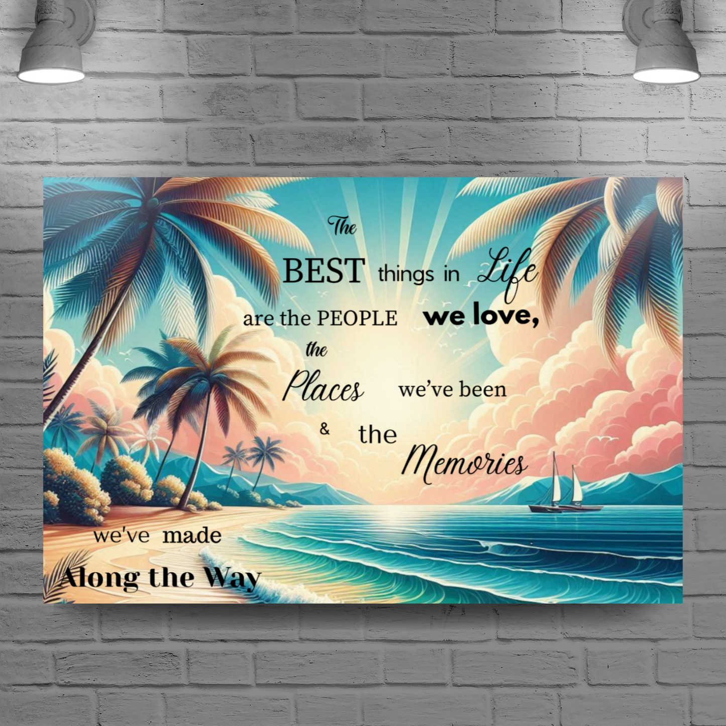 The Best Things in Life Are Free – Inspirational Quote Canvas Wall Art