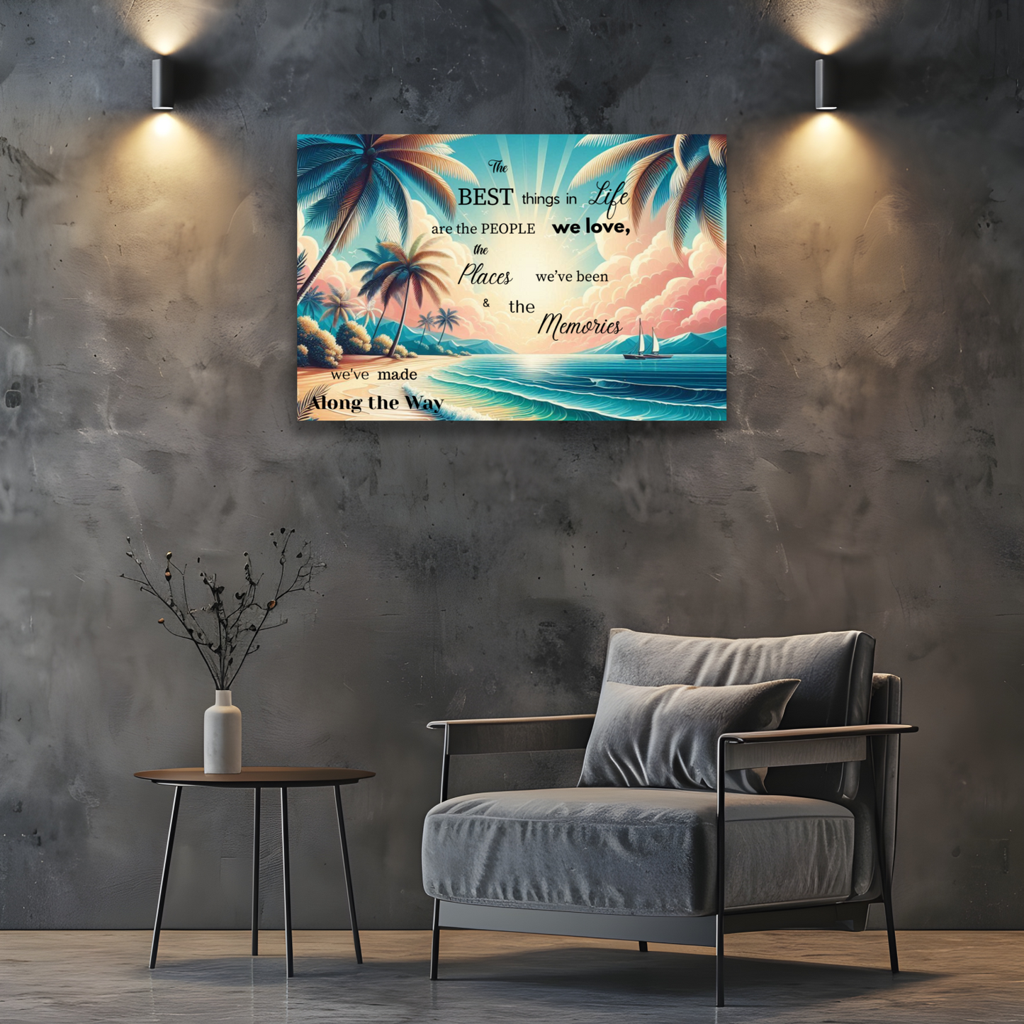 The Best Things in Life Are Free – Inspirational Quote Canvas Wall Art