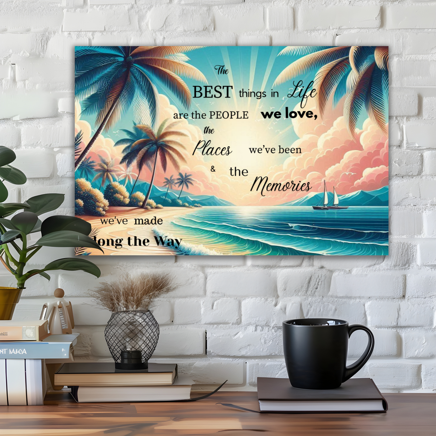 The Best Things in Life Are Free – Inspirational Quote Canvas Wall Art