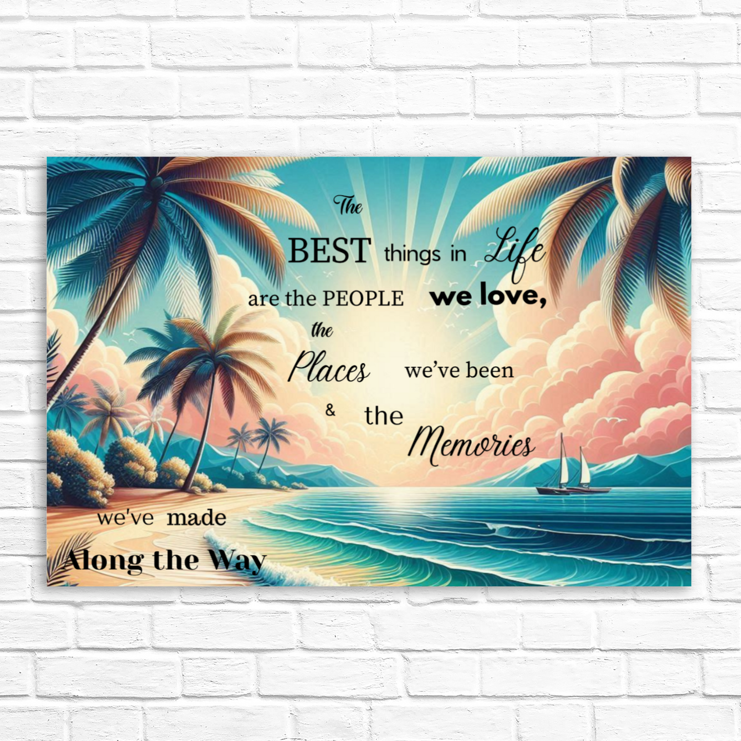 The Best Things in Life Are Free – Inspirational Quote Canvas Wall Art