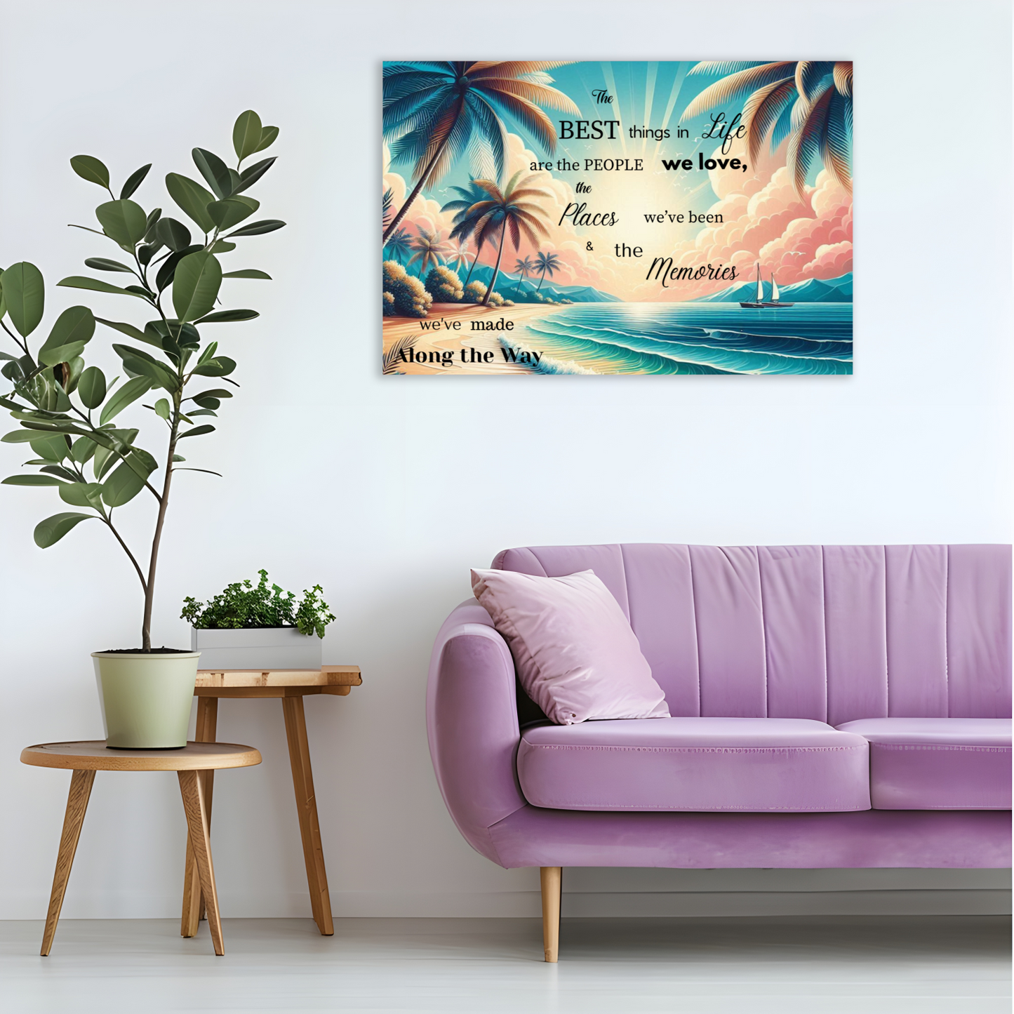 The Best Things in Life Are Free – Inspirational Quote Canvas Wall Art