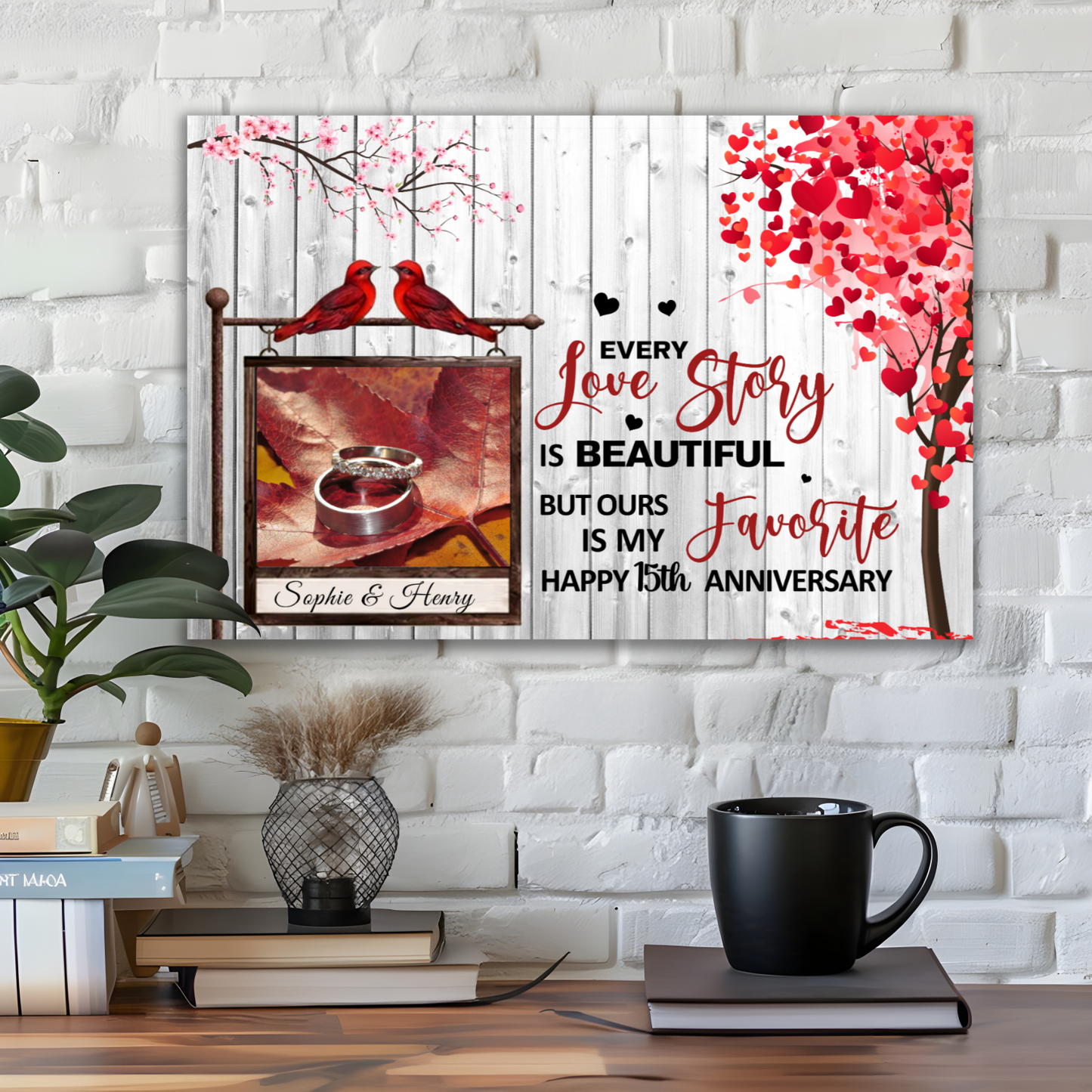 Personalized romantic acrylic wall art featuring couple's names and special date, custom anniversary gift for husband and wife, modern minimalist decor