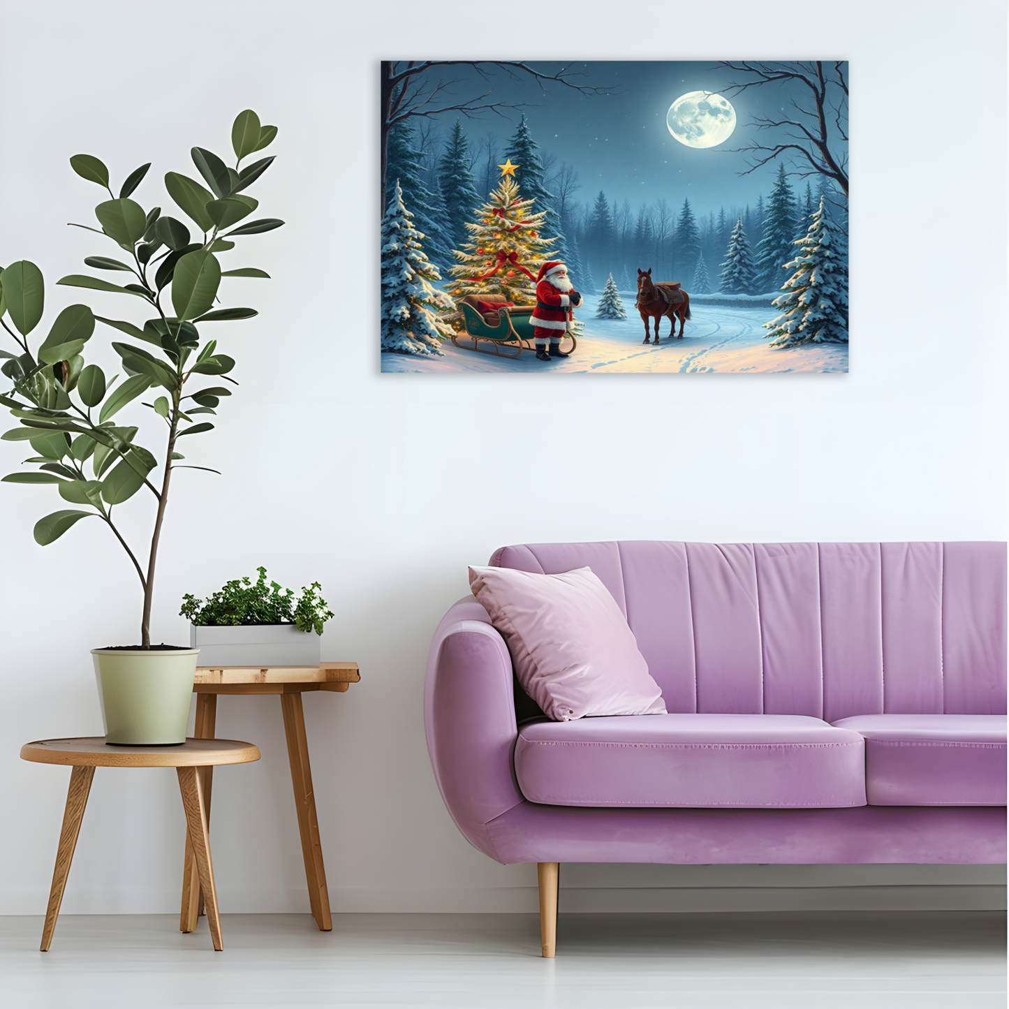 Winter Christmas Scenery Wall Art Canvas