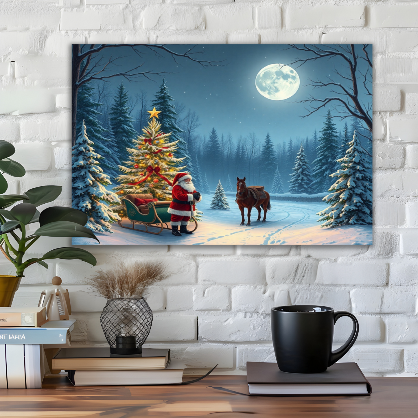 Winter Christmas Scenery Wall Art Canvas