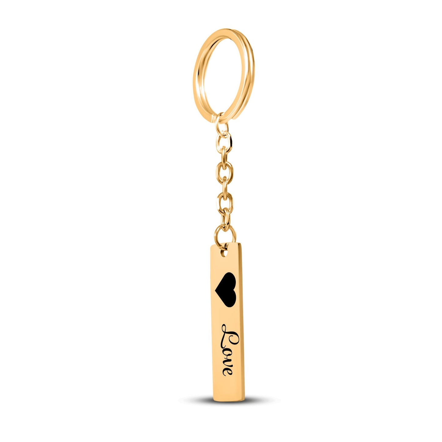 Personalized Vertical Bar Love Keychain – Custom Engraved Gift for Couples