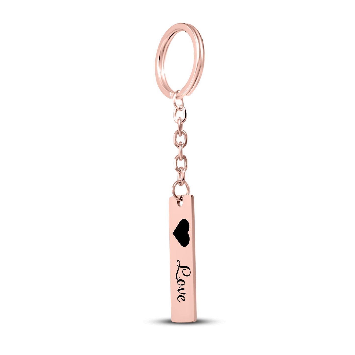 Personalized Vertical Bar Love Keychain – Custom Engraved Gift for Couples