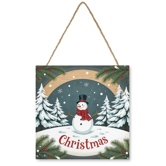 Christmas Square Wood Wall Decor Hanging Sign-12"x12"/30x30cm