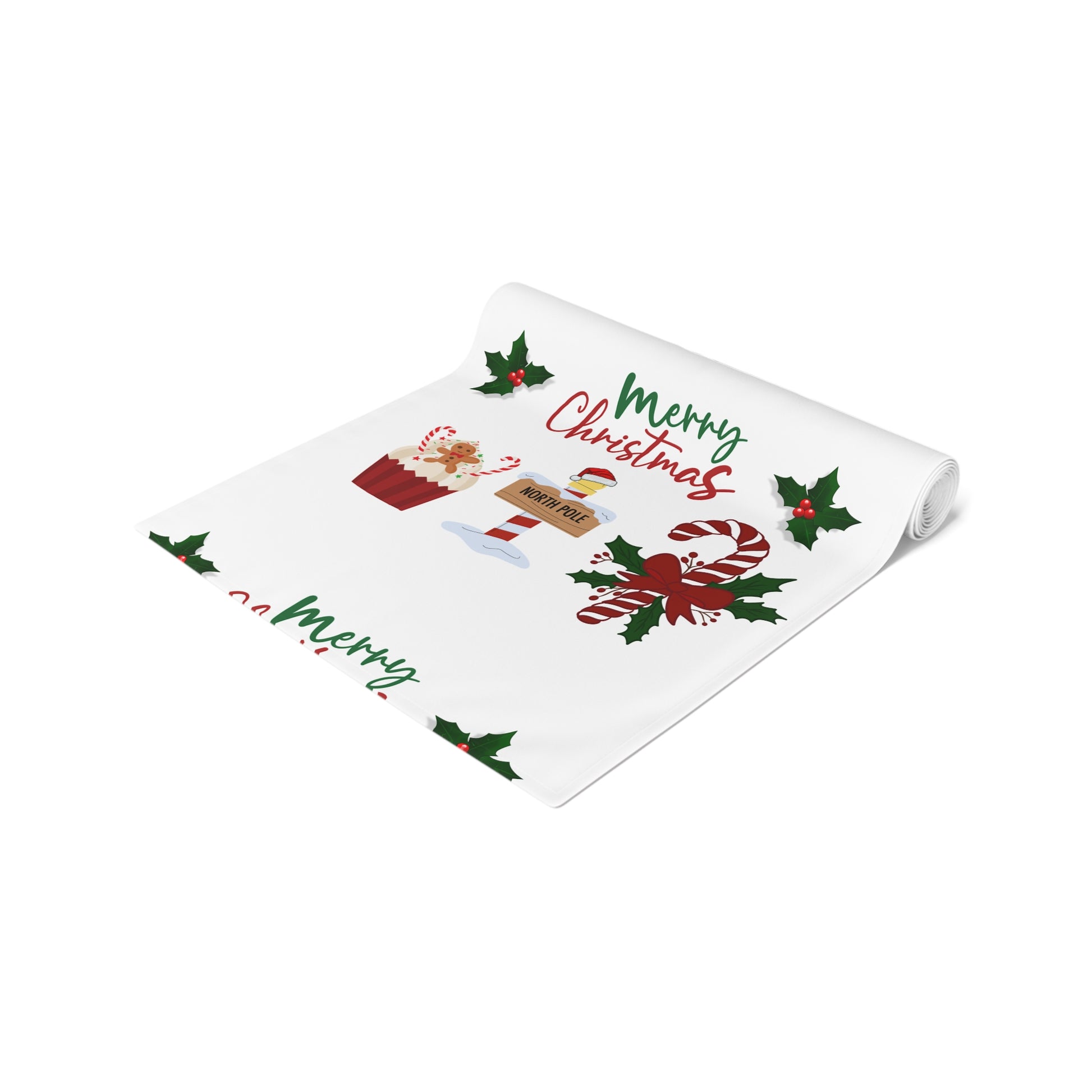 Christmas Table Runner, Holiday Dining Decor, Festive Kitchen Linens, Xmas Home Decoration, Seasonal Table Setting by Printify
