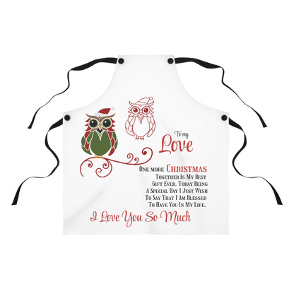 Apron Merry Christmas to my Love owls decoration by Printify