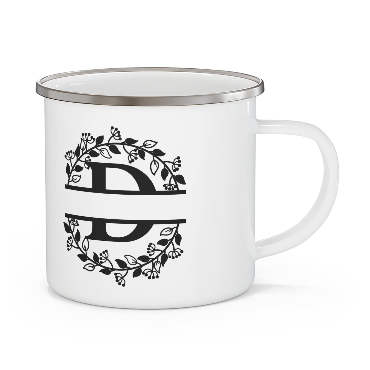 Enamel Camping Mug with monogram D