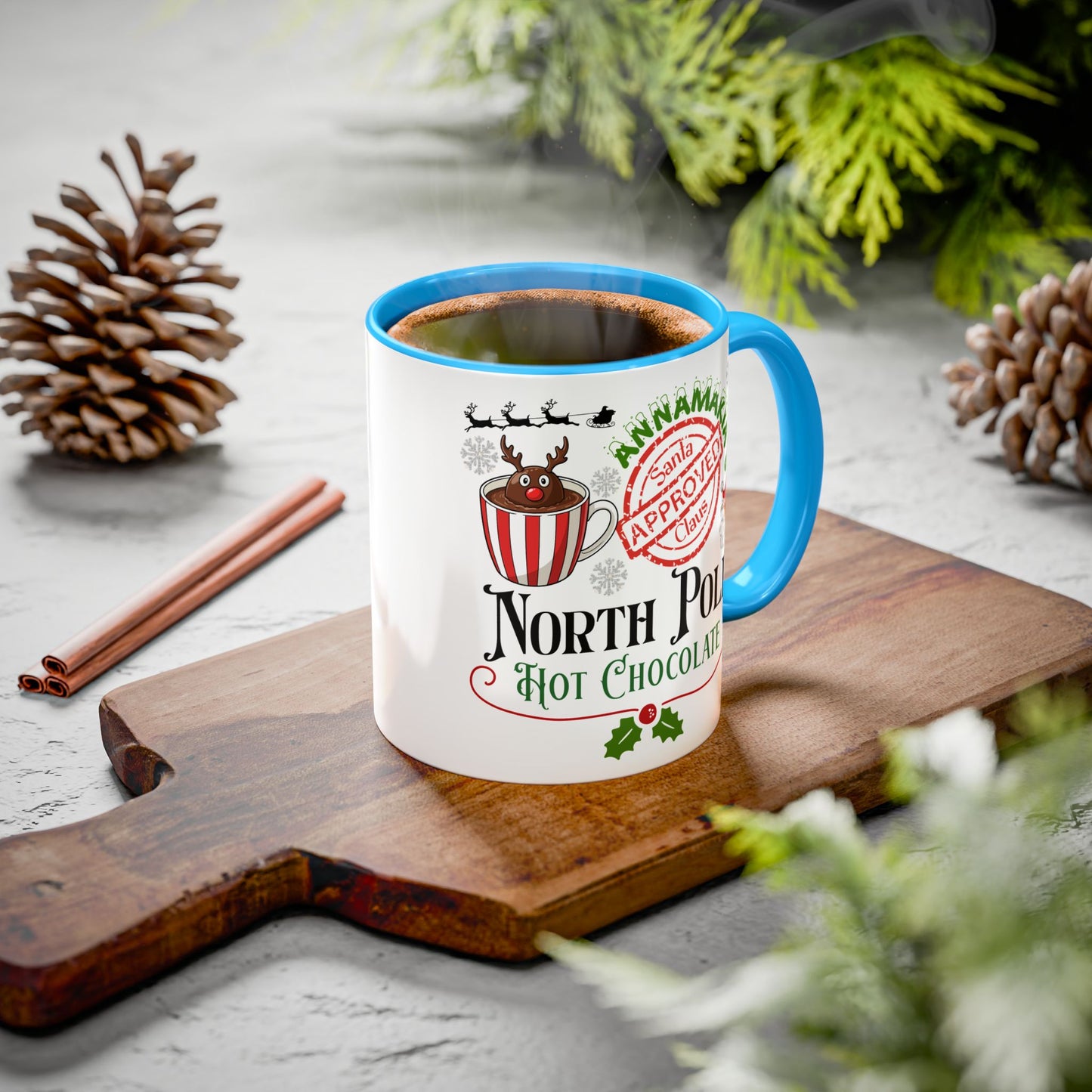 North Pole Hot Chocolate Mug — Santa Approved Holiday Coffee Cup (11oz/15oz) by Printify