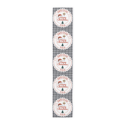Christmas Table Runner, Festive Holiday Decor, Cotton Poly Blend, Red and White Christmas Decoration, Dining Table Linens, Xmas Kitchen