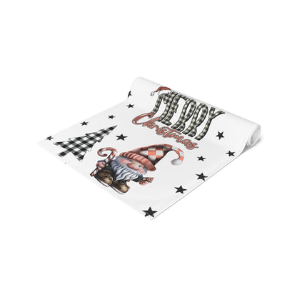 Christmas Table Runner, Festive Holiday Decor, Merry Christmas Cotton Poly Runner, Xmas Dining Table Decoration, Christmas Party Supplies by Printify