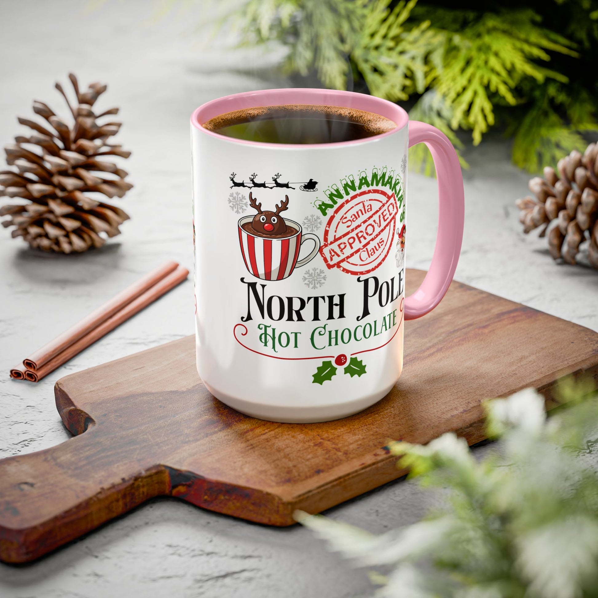 North Pole Hot Chocolate Mug — Santa Approved Holiday Coffee Cup (11oz/15oz) by Printify
