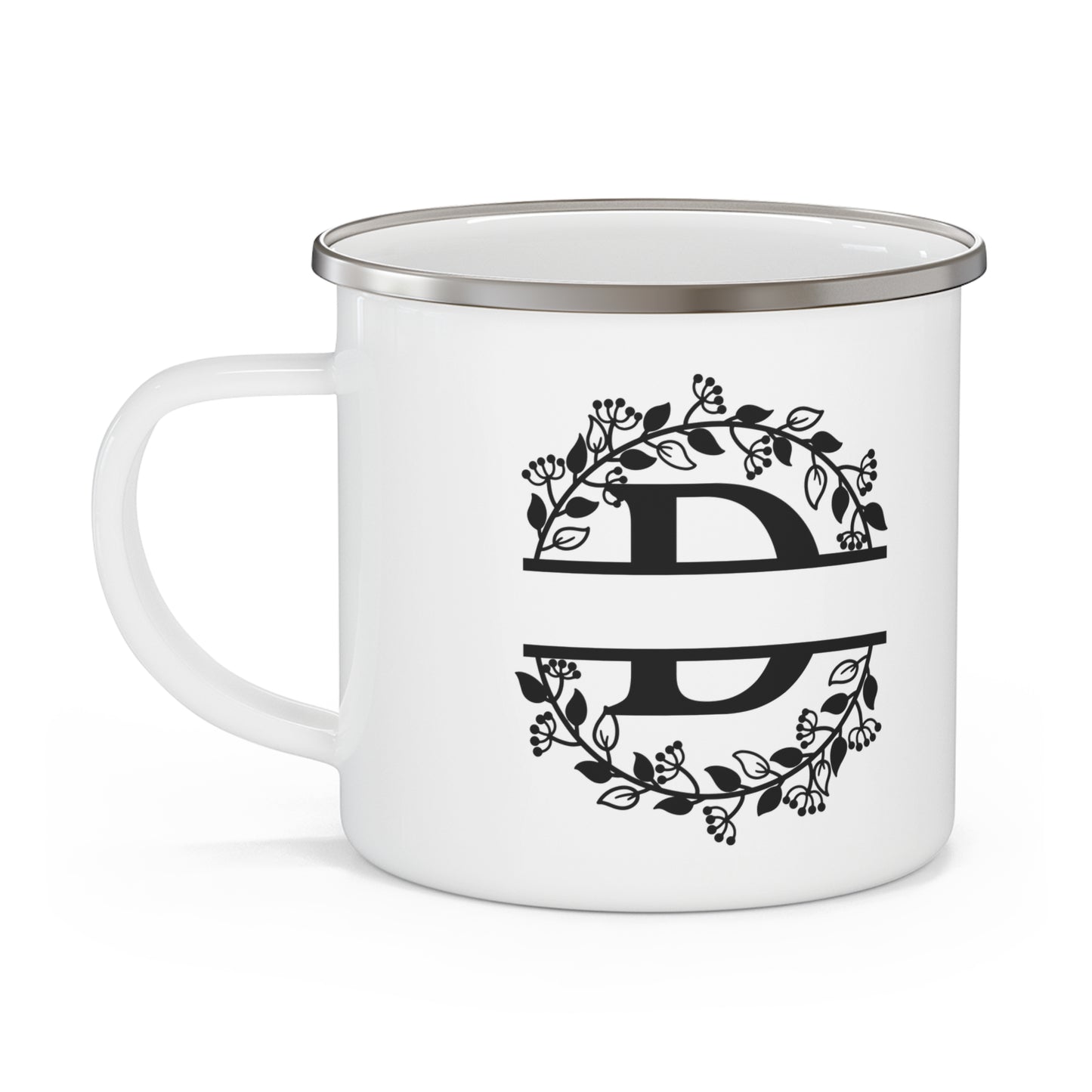 Enamel Camping Mug with monogram D