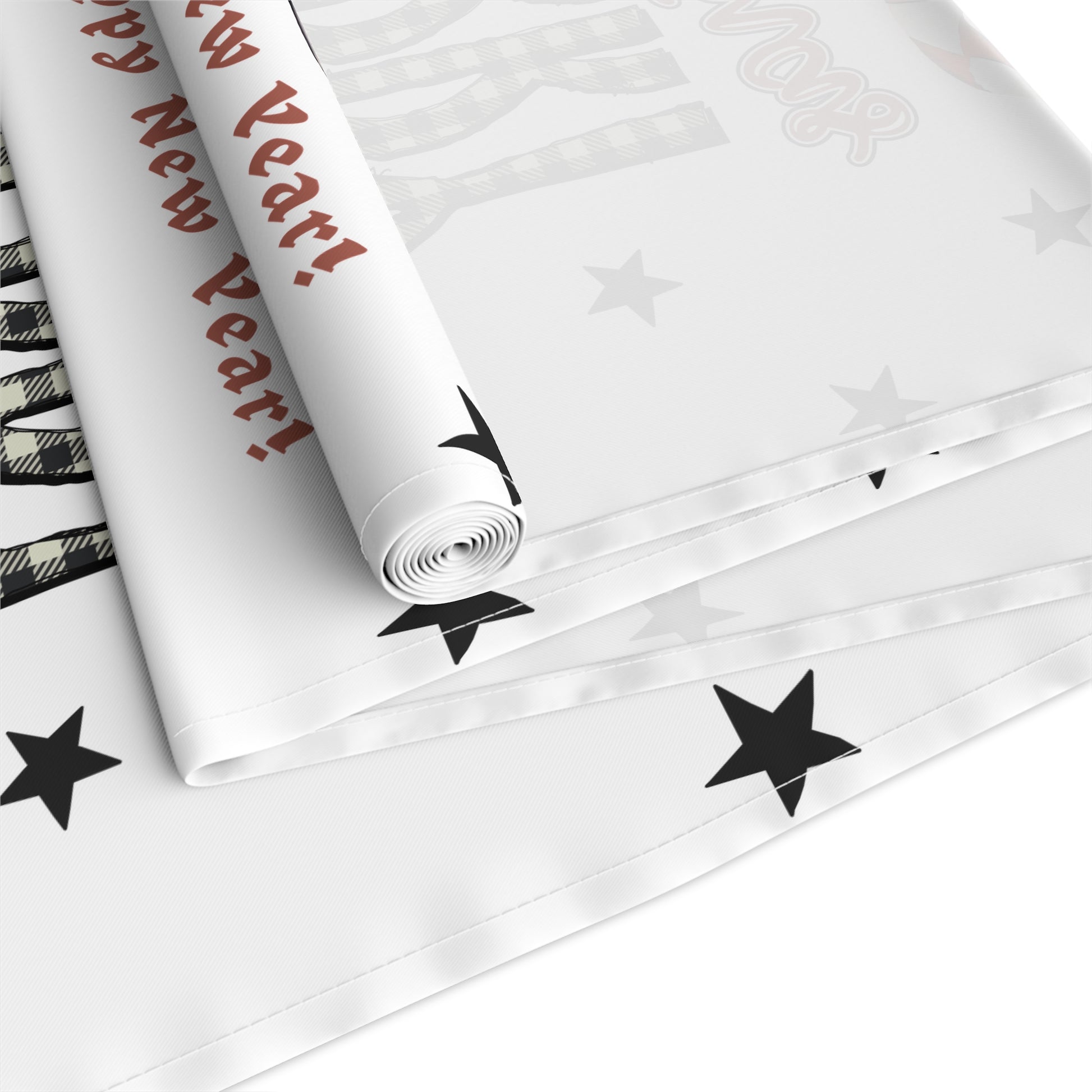 Christmas Table Runner, Festive Holiday Decor, Merry Christmas Cotton Poly Runner, Xmas Dining Table Decoration, Christmas Party Supplies by Printify