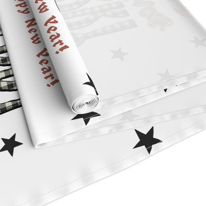 Christmas Table Runner, Festive Holiday Decor, Merry Christmas Cotton Poly Runner, Xmas Dining Table Decoration, Christmas Party Supplies by Printify