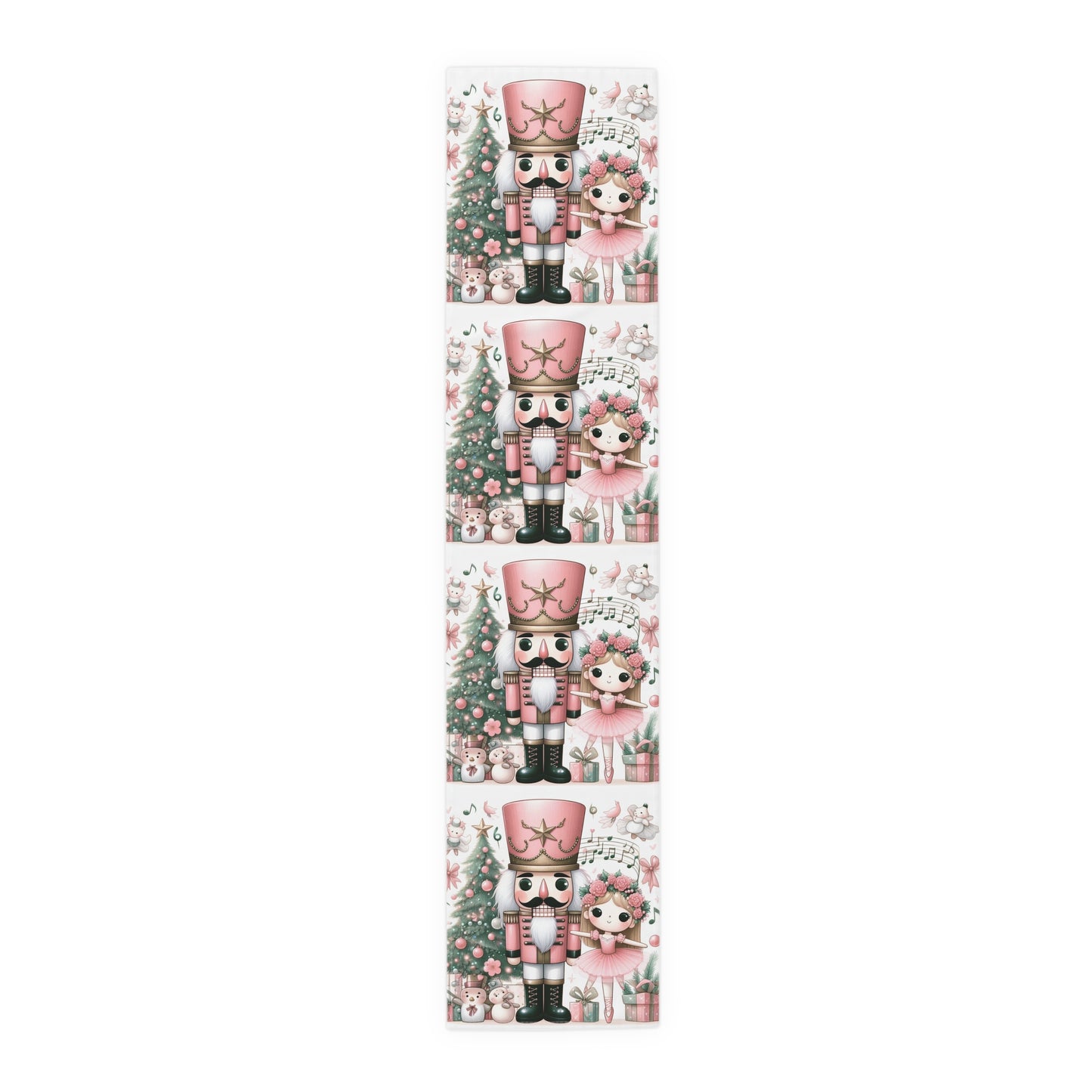 Pink Nutcracker Christmas Table Runner — Festive Holiday Dining Decor by Printify