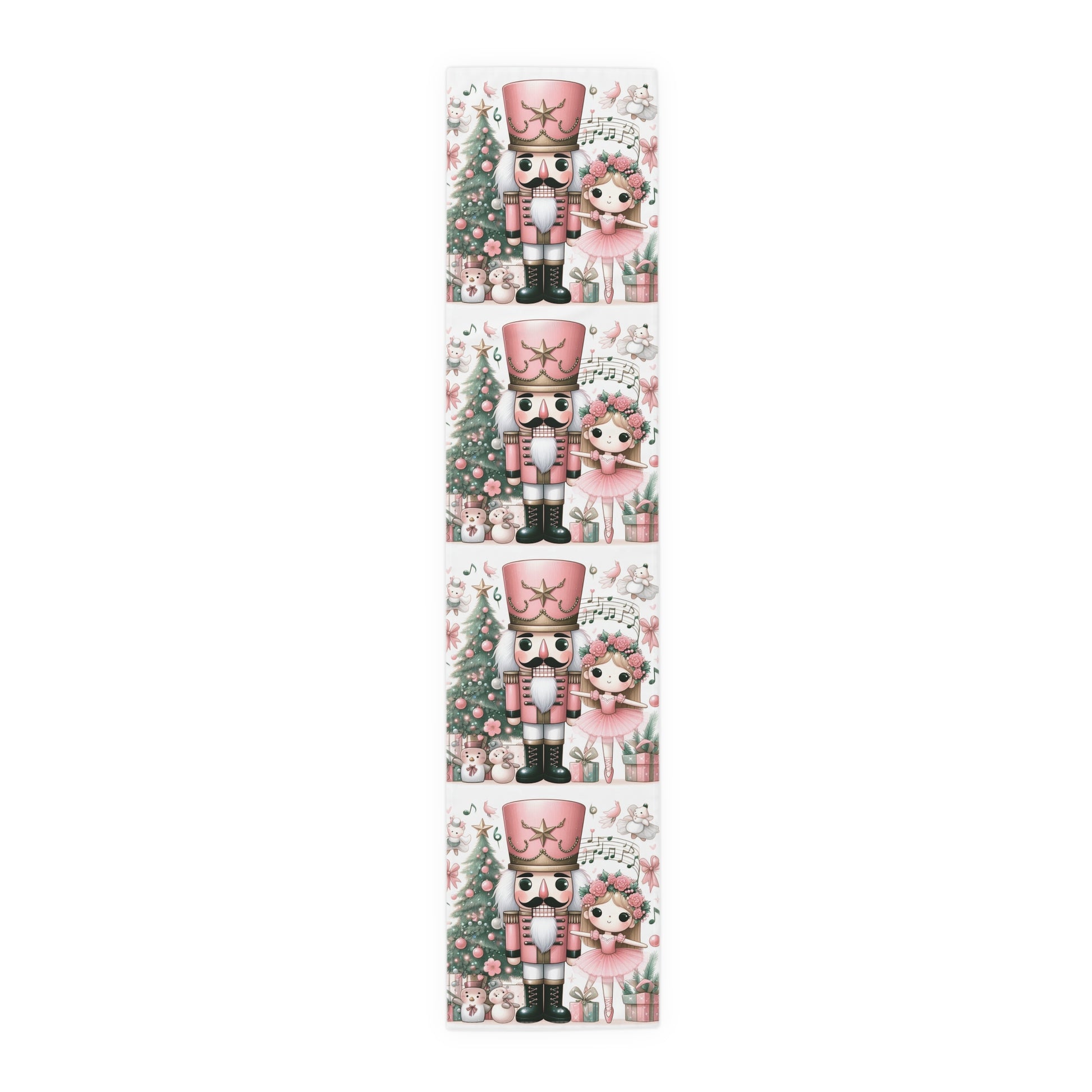 Pink Nutcracker Christmas Table Runner — Festive Holiday Dining Decor by Printify