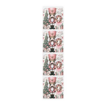 Pink Nutcracker Christmas Table Runner — Festive Holiday Dining Decor by Printify
