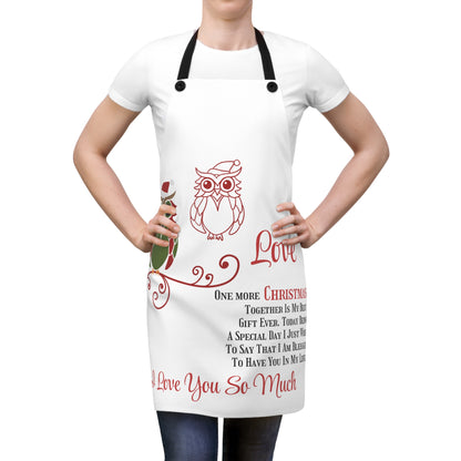 Apron Merry Christmas to my Love owls decoration by Printify