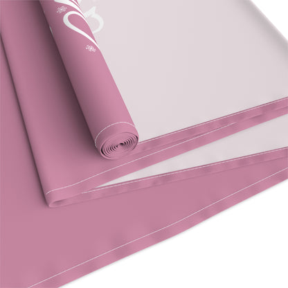 Pink Christmas House Table Runner — Festive Farmhouse Holiday Table Centerpiece by Printify