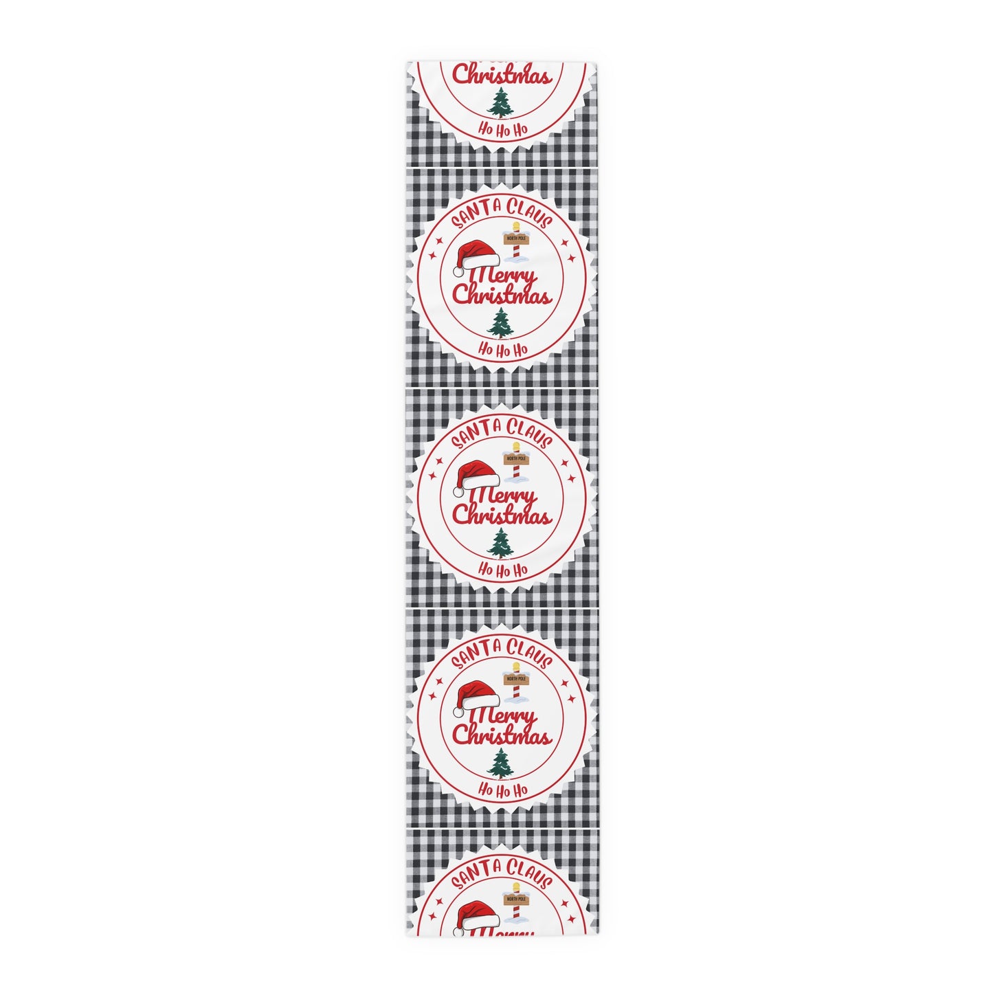 Christmas Table Runner, Festive Holiday Decor, Cotton Poly Blend, Red and White Christmas Decoration, Dining Table Linens, Xmas Kitchen
