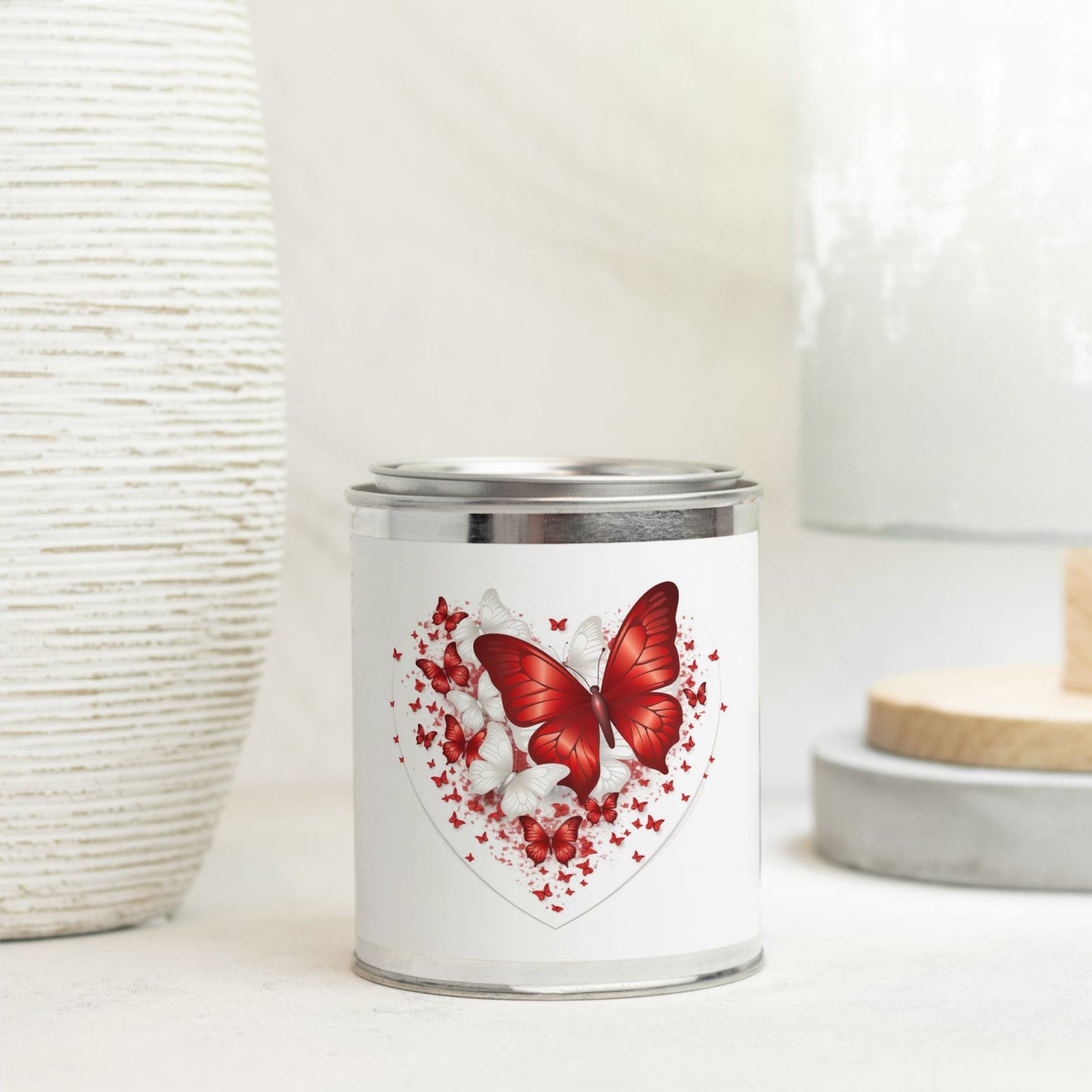 Candle Paint Can (Hand Poured 16 oz.) Hearts Decoration, Love Gift, Home Decor