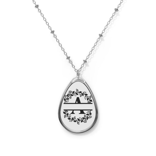 Oval Necklace with monogram A