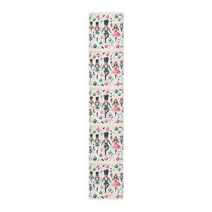 Christmas Table Runner, Holiday Dining Decor, Festive Kitchen Linens, Nutcracker Ballet Centerpiece, Xmas Home Textiles by Printify