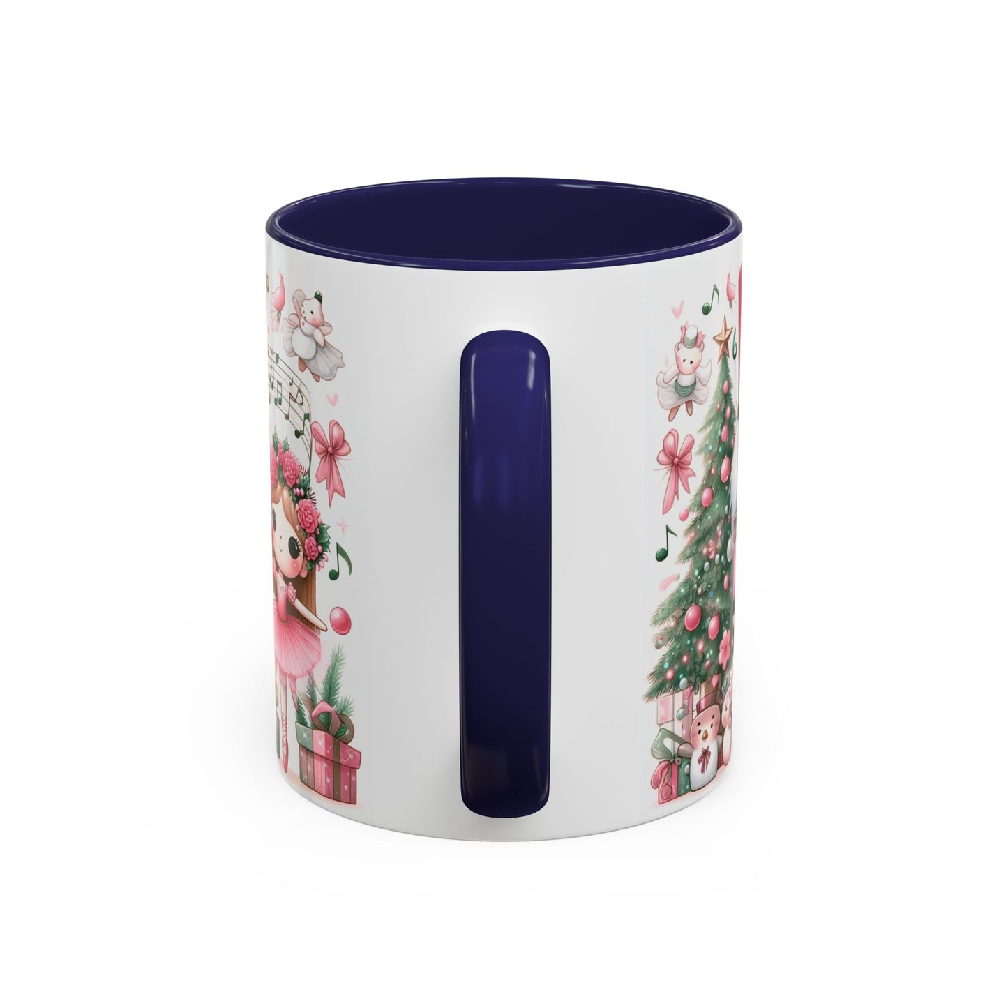 Coffee Mug, Nutcracker Pink Christmas Decoration, Festive Holiday Tea Cup, Unique Ceramic Drinkware, Kitchen Home Decor by Printify