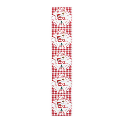 Table Runner, Christmas Decoration Santa Claus Ho Ho Ho, Red White, Cotton Poly, Home Decor, Holiday Table Linen, Festive Dining Accessories