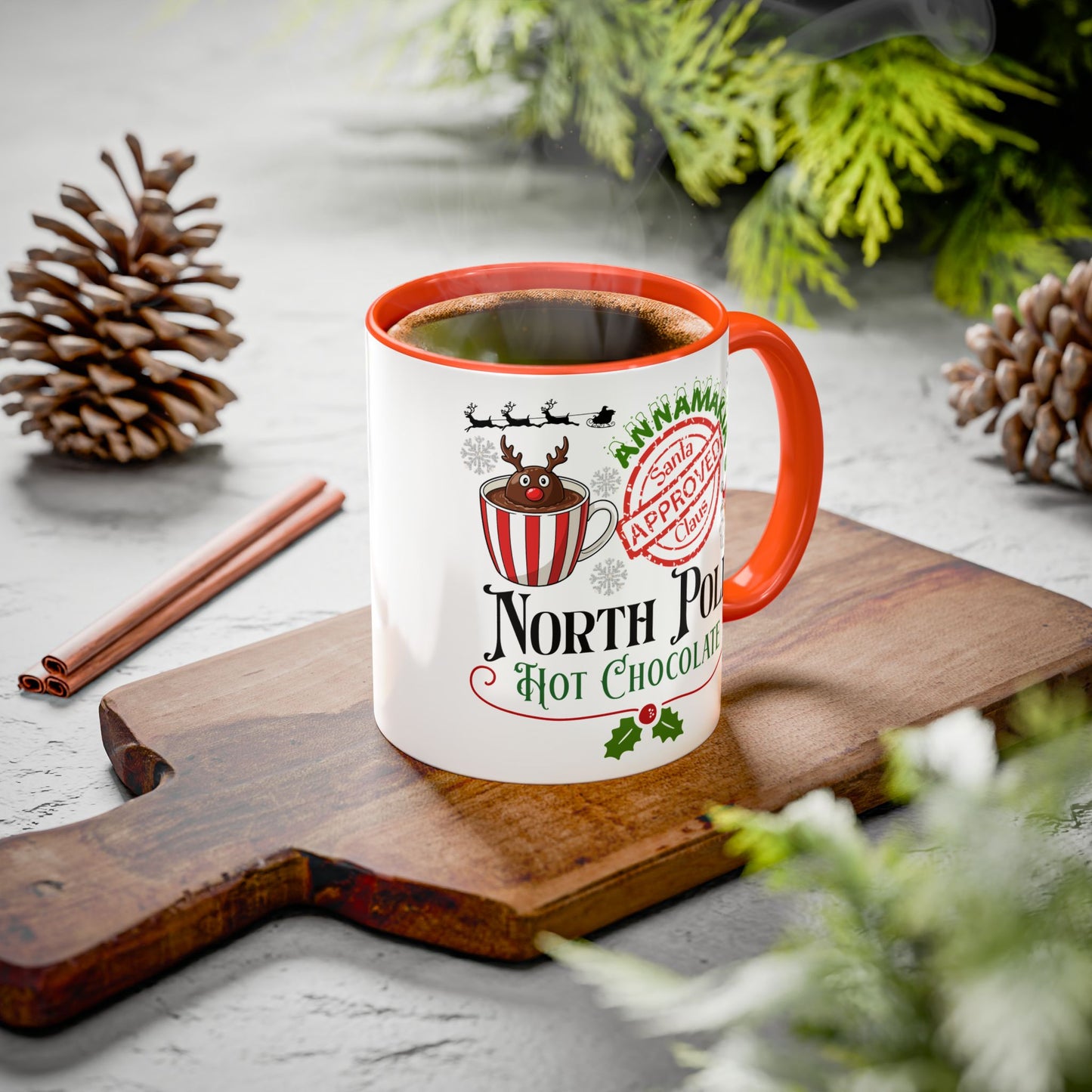 North Pole Hot Chocolate Mug — Santa Approved Holiday Coffee Cup (11oz/15oz) by Printify