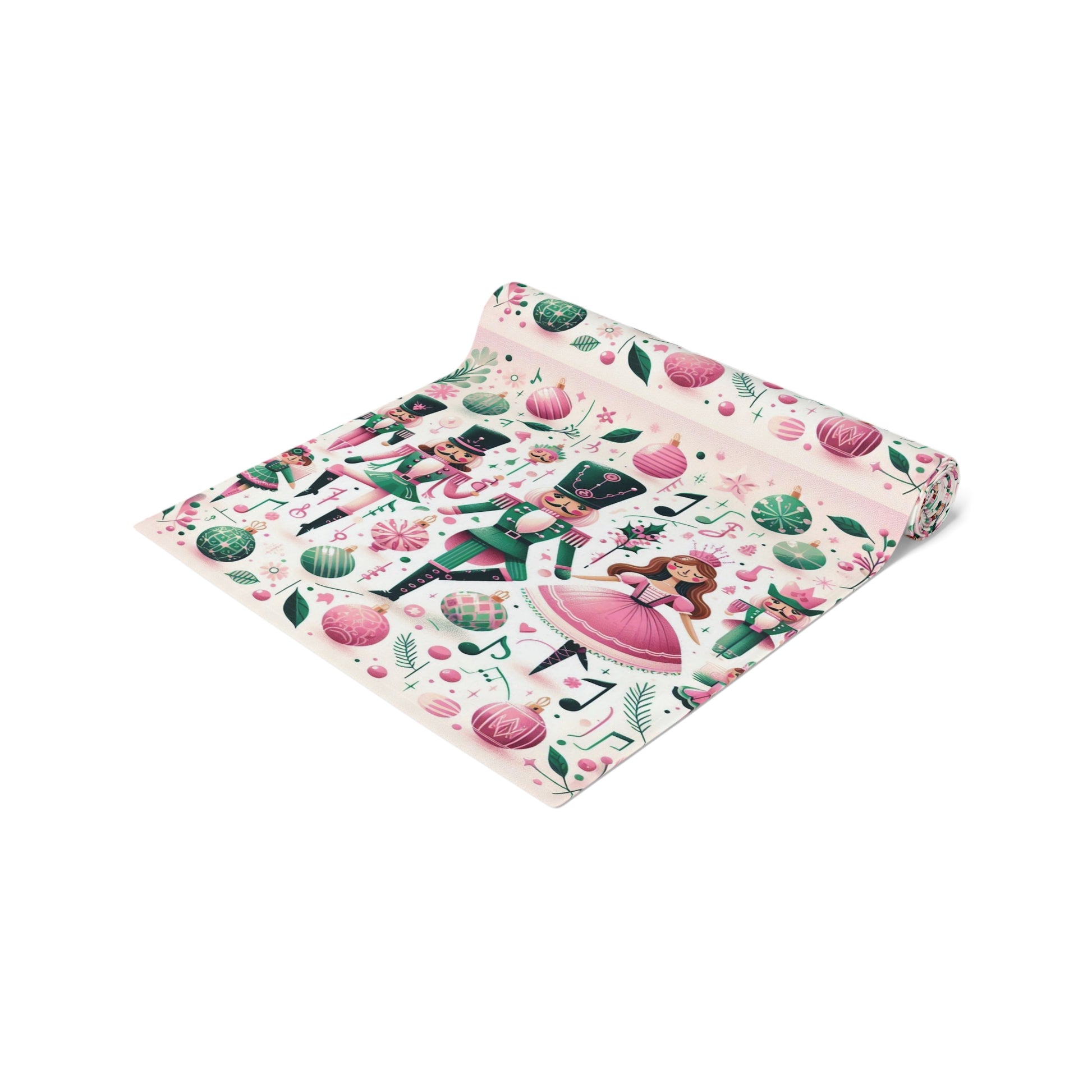 Christmas Table Runner, Holiday Dining Decor, Festive Kitchen Linens, Nutcracker Ballet Centerpiece, Xmas Home Textiles by Printify