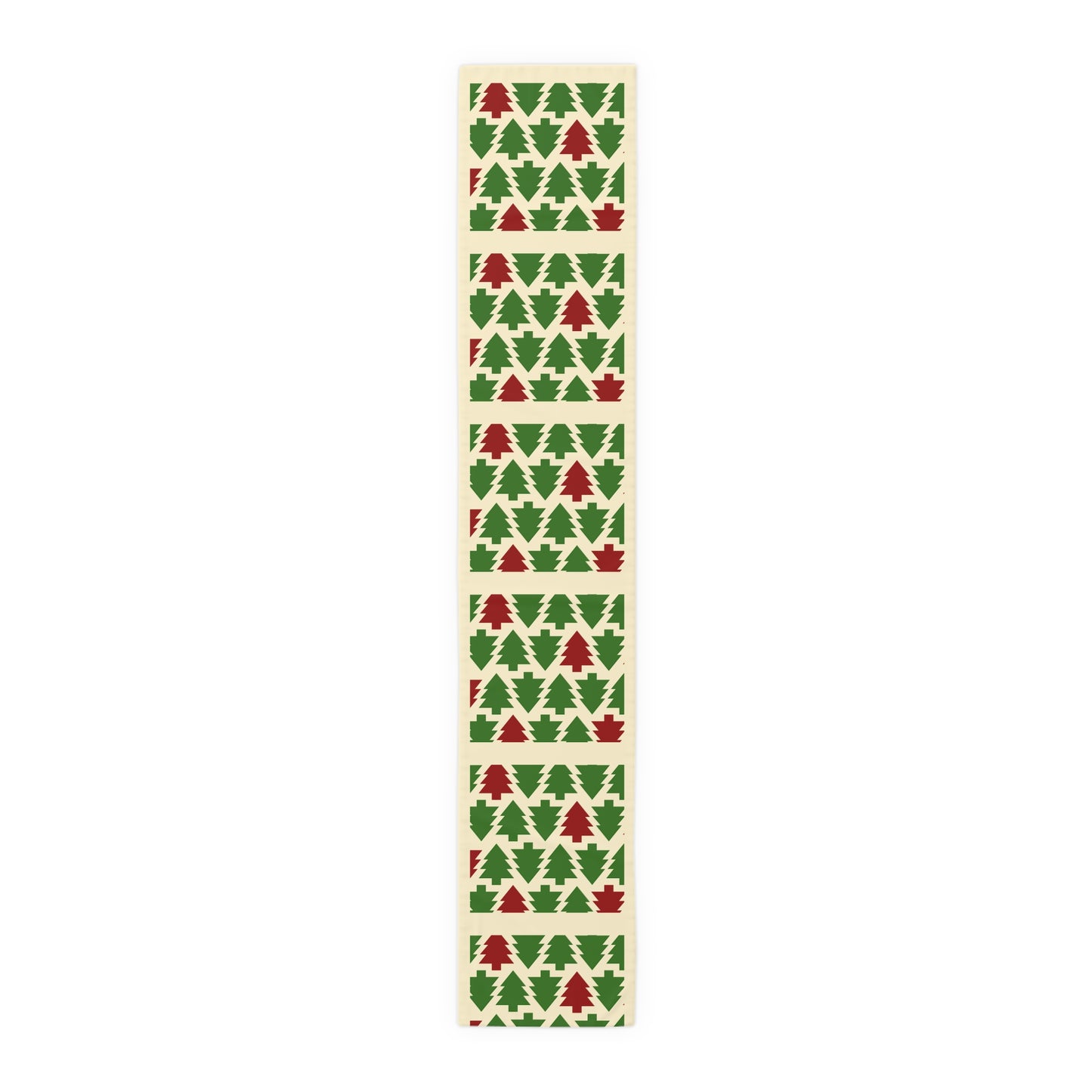 Christmas Trees Red Green Table Runner, Holiday Table Decor, Holiday Dinner Accessories - Cotton, Poly, Festive Table Linens, Christmas Home